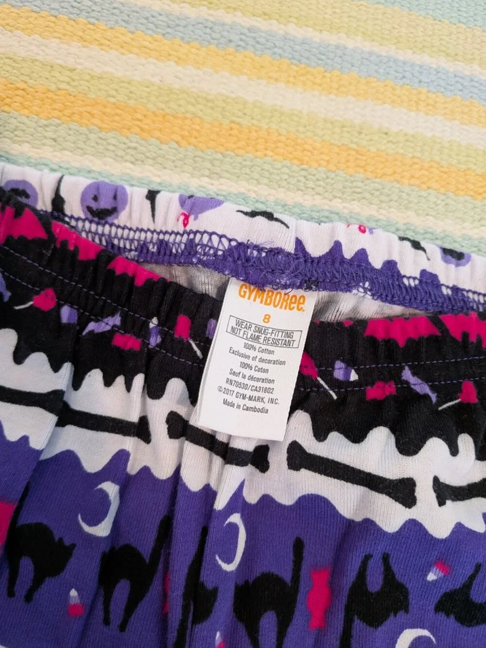NWT Gymboree Girls' Size 8 Halloween Fair Isle 2-Piece Cotton Pajamas Gymmies Pu